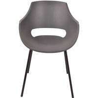 Kunststoff Esstisch Stühle in Grau und Schwarz Armlehnen (2er Set) von Möbel Exclusive