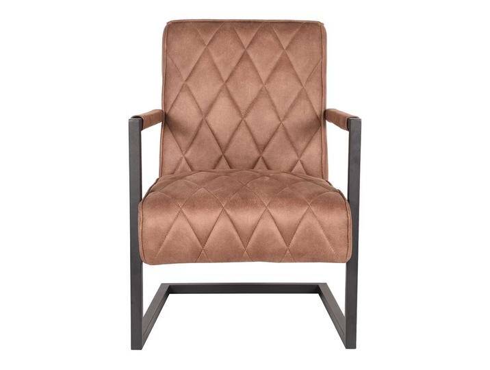 Lounge Polstersessel in Braun Microfaser freischwingend von Möbel-Exclusive