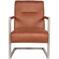 Lounge Sessel in Cognac Braun Microfaser Armlehnen von Möbel Exclusive