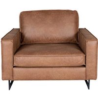 Lounge Sessel in Cognac Braun Microfaser Armlehnen von Möbel Exclusive