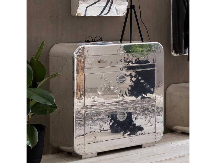 Mini Schuhschrank im Industriedesign Aluminium beschlagen von Möbel-Exclusive