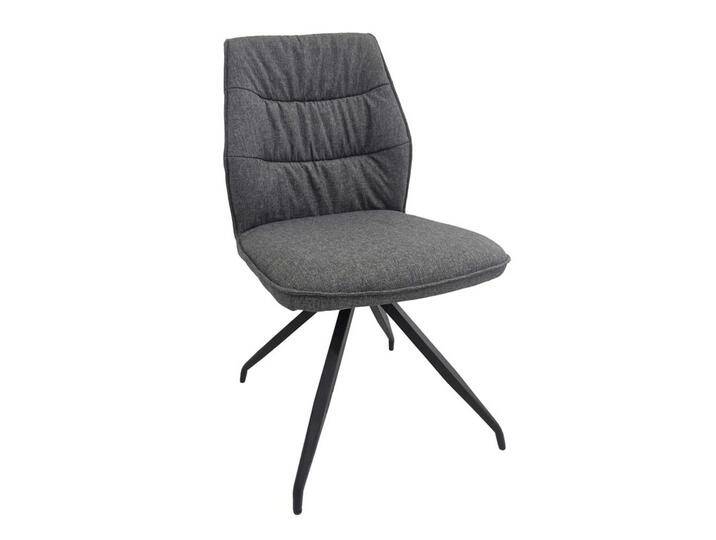 Moderne Polster Stühle in Grau Webstoff Gestell aus Metall (2er Set) von Möbel-Exclusive