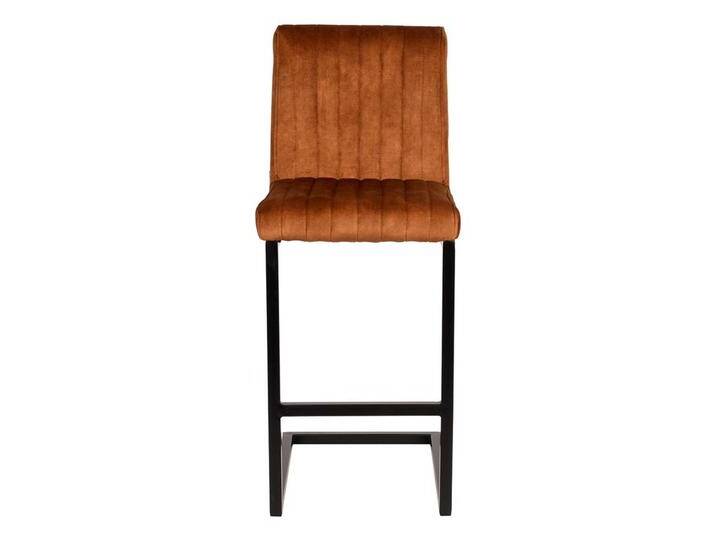 Moderner Barstuhl Veloursbezug Ocker 66 cm Sitzhöhe (2er Set) von Möbel-Exclusive