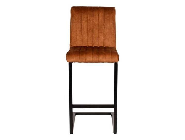 Moderner Barstuhl Veloursbezug Ocker 66 cm Sitzhöhe (2er Set) von Möbel-Exclusive