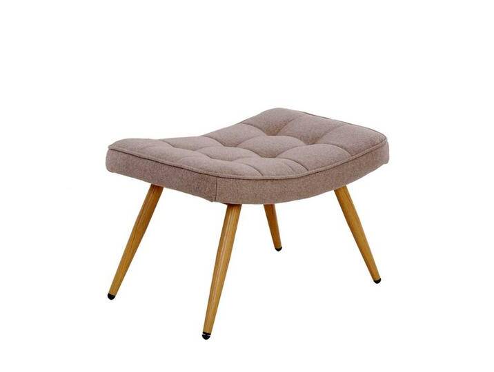 Moderner Fußhocker in Beige Vierfußgestell aus Metall Moderner Fußhocker in Beige Vierfußgestell aus Metall von Möbel-Exclusive