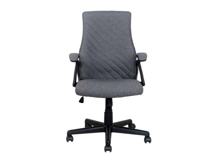 Moderner Schreibtischdrehstuhl in Grau Webstoff und Kunststoff von Möbel-Exclusive