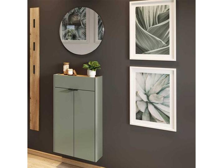 Modernes Garderobenprogramm in Graugrün Wildeichefarben (dreiteilig) von Möbel-Exclusive