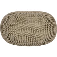 Pouf Hocker in Khaki Strickstoff von Möbel Exclusive