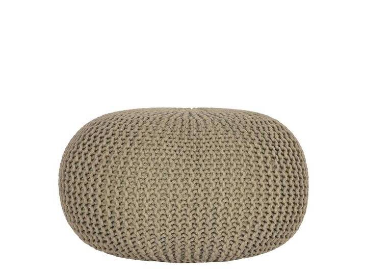 Pouf Hocker in Khaki Strickstoff von Möbel-Exclusive