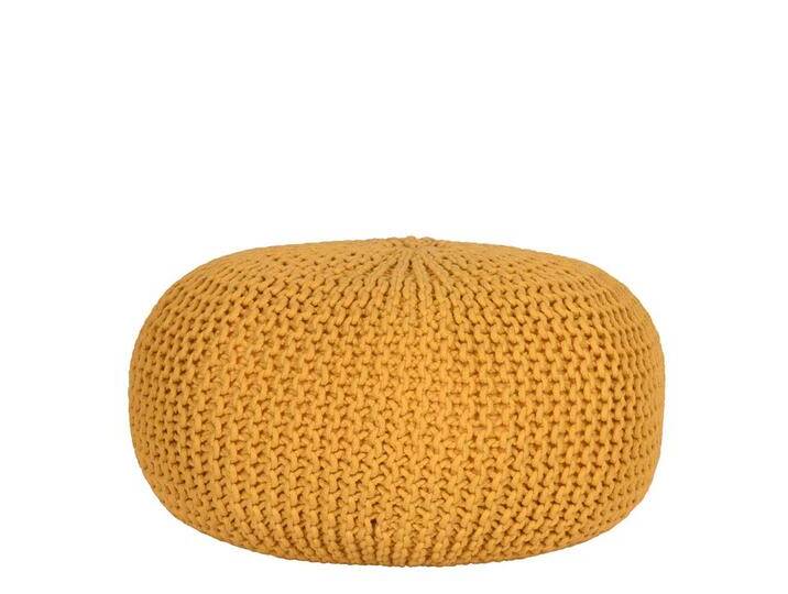 Pouf in Gelb Strickstoff von Möbel-Exclusive
