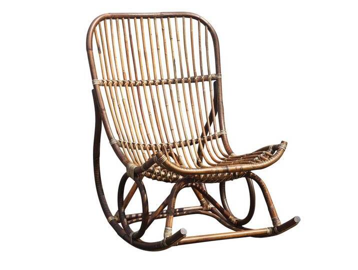 Rattan Schaukelstuhl in Naturfarben Landhaus von Möbel-Exclusive