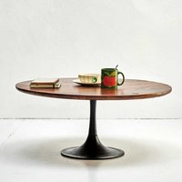 Retro Wohnzimmer Tisch mit Trompetenfuß Massivholzplatte von Möbel Exclusive
