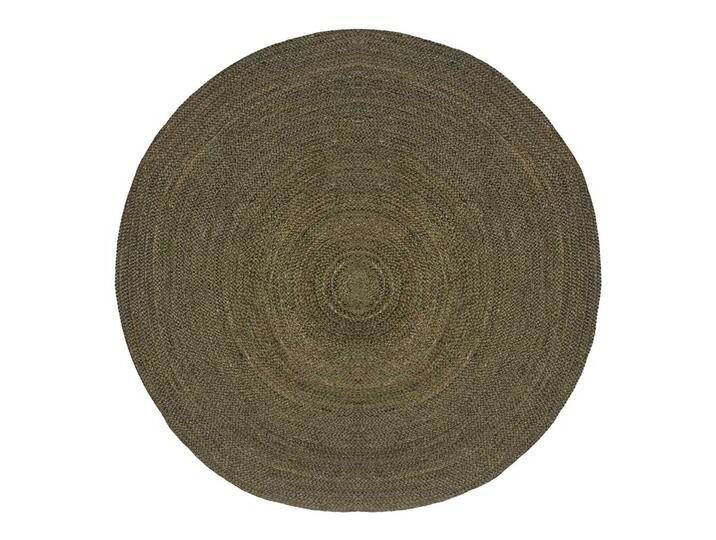 Runder Jute Teppich in Oliv Grün modernem Design Runder Jute Teppich in Oliv Grün modernem Design von Möbel-Exclusive