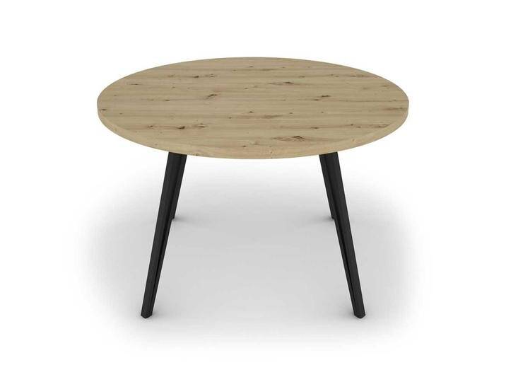 Runder Küchen Tisch in Wildeiche Holzoptik Schwarz Runder Küchen Tisch in Wildeiche Holzoptik Schwarz von Möbel-Exclusive