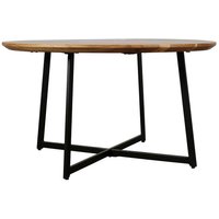 Runder Sofa Tisch aus Akazie Massivholz und Metall 80 cm Durchmesser von Möbel Exclusive