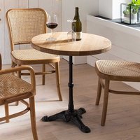 Runder Tisch aus Wildeiche Massivholz und Gusseisen Vintage Design von Möbel Exclusive