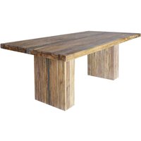 Rustikaler Tisch aus Teak Recyclingholz Wangengestell von Möbel Exclusive