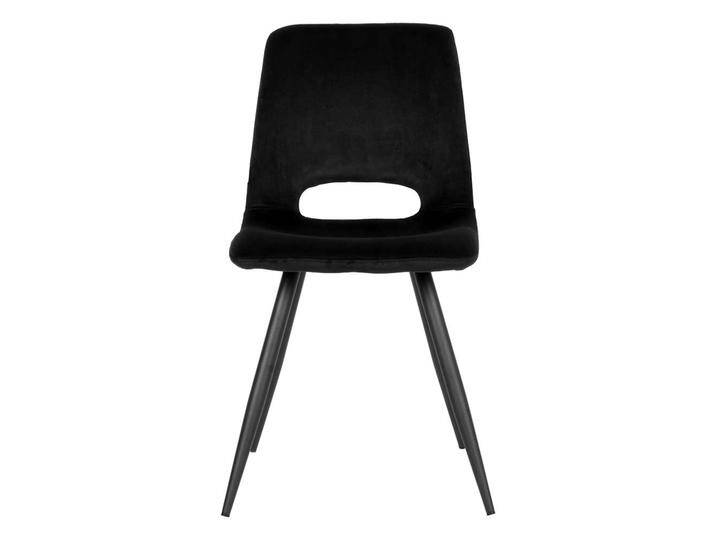 Samt Esstischstuhl in Schwarz Gestell aus Metall (2er Set) von Möbel-Exclusive