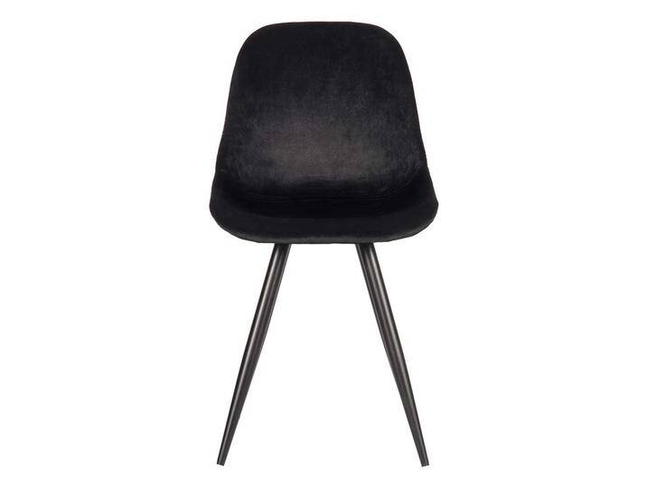 Samt Schalenstühle in Schwarz 49 cm Sitzhöhe (2er Set) von Möbel-Exclusive