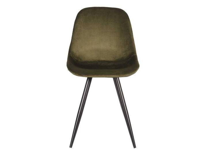 Samtstuhl mit Schalensitz Oliv Grün und Schwarz (2er Set) von Möbel-Exclusive