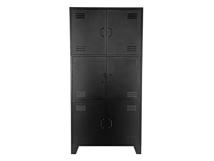 Schrank 6 türig aus Metall schwarz Spind Optik von Möbel-Exclusive