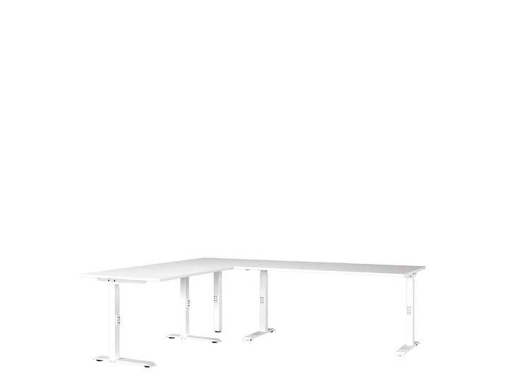 Schreibtisch, Weiß, 240x200 cm, Spanplatte & Metall, Höhenverstellbar, Modern, Möbel-Exclusive von Möbel-Exclusive