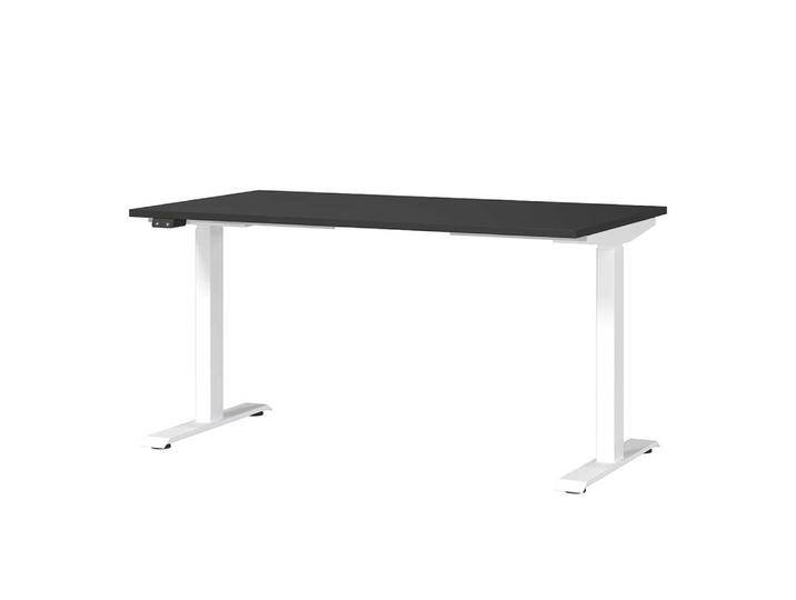 Schreibtisch Höhenverstellbarer Schreibtisch in Weiß und Dunkelgrau von Möbel-Exclusive