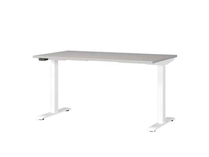 Schreibtisch Höhenverstellbarer Schreibtisch in Weiß und Hellgrau von Möbel-Exclusive