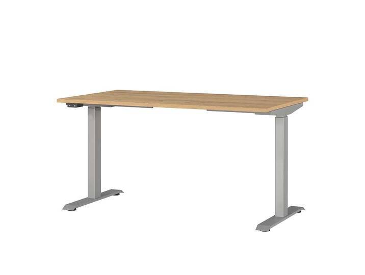 Schreibtisch Höhenverstellbarer Schreibtisch in Wildeichefarben mit T Gestell Schreibtisch Höhenverstellbarer Schreibtisch in Wildeichefarben mit T Gestell von Möbel-Exclusive