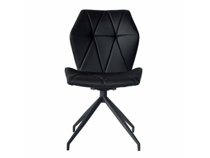Schwarze Esszimmerstühle aus Kunstleder und Metall drehbar (2er Set) von Möbel-Exclusive