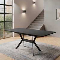 Schwarzer Esstisch ausziehbar mit einer Einlegeplatte 75 cm hoch von Möbel Exclusive