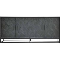 Schwarzes Sideboard modern aus Mangobaum Massivholz 195 cm breit von Möbel Exclusive