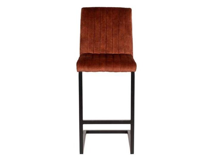 Schwinggestell Barstuhl Veloursbezug Rostfarben 66 cm Sitzhöhe (2er Set) von Möbel-Exclusive