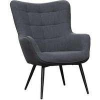 Sessel Dunkelgrau Stoff im Skandi Design 45 cm Sitzhöhe von Möbel Exclusive