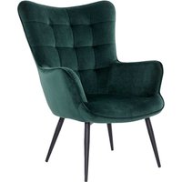 Sessel Dunkelgrün aus Samt und Metall Skandi Design von Möbel Exclusive