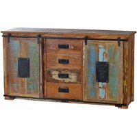 Shabby Chic Sideboard in Braun Bunt Altholz massiv von Möbel Exclusive