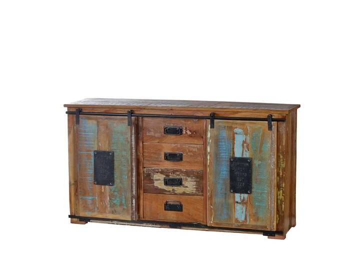 Shabby Chic Sideboard in Braun Bunt Altholz massiv Shabby Chic Sideboard in Braun Bunt Altholz massiv von Möbel-Exclusive