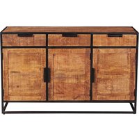 Sideboard aus Mangobaum Massivholz drei Schubladen und drei Türen von Möbel Exclusive