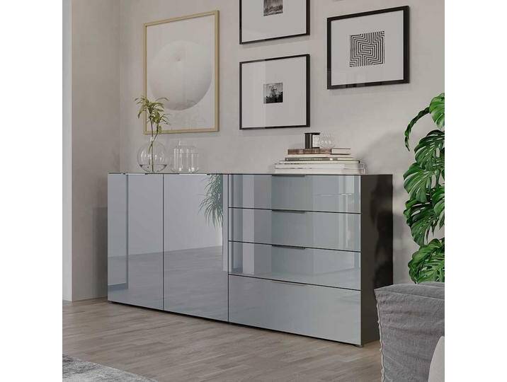 Sidebord glasbeschichtet in modernem Design vier Schubladen und zwei Türen Sidebord glasbeschichtet in modernem Design vier Schubladen und zwei Türen von Möbel-Exclusive