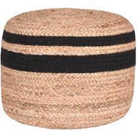 Sitzpouf aus Geflecht Beige und Schwarz von Möbel Exclusive