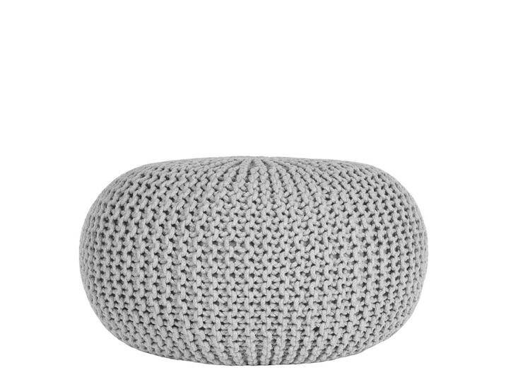 Sitzpouf in Hellgrau Strickstoff Sitzpouf in Hellgrau Strickstoff von Möbel-Exclusive