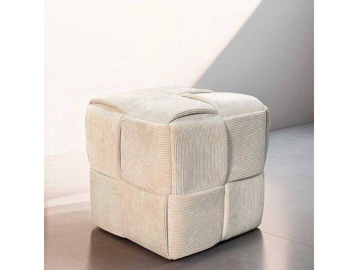 Sitzwürfel Hocker aus Cord in Beige von Möbel-Exclusive
