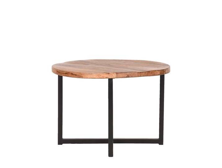 Sofa Beistelltisch aus Mangobaum Massivholz und Metall 60 cm breit von Möbel-Exclusive