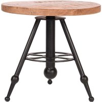 Sofa Tisch aus Mangobaum Massivholz und Metall rund von Möbel Exclusive