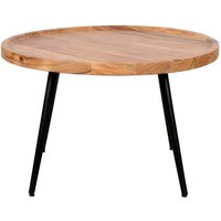 Sofa Tisch mit Holzplatte in Akaziefarben Schwarz von Möbel Exclusive
