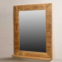 Spiegel mit Massivholzrahmen Ablage von Möbel Exclusive