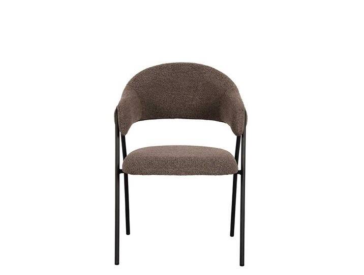 Stuhl Esszimmer aus Metall Boucle Stoff (2er Set) von Möbel-Exclusive