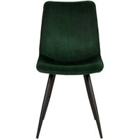 Stuhl Esszimmer in Oliv Grün Cord Gestell aus Metall (2er Set) von Möbel Exclusive