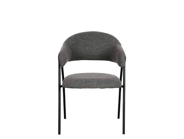 Stuhl Esszimmer mit Armlehnen Boucle Stoff (2er Set) von Möbel-Exclusive