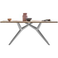 Tisch Esszimmer aus Wildeiche Massivholz und Metall Vierfußgestell von Möbel Exclusive